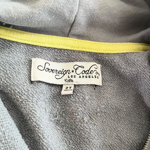 Sovereign Code Boys Gray Monster Face Zip Sweatshirt Hoodie size  2T - Picture 2 of 6